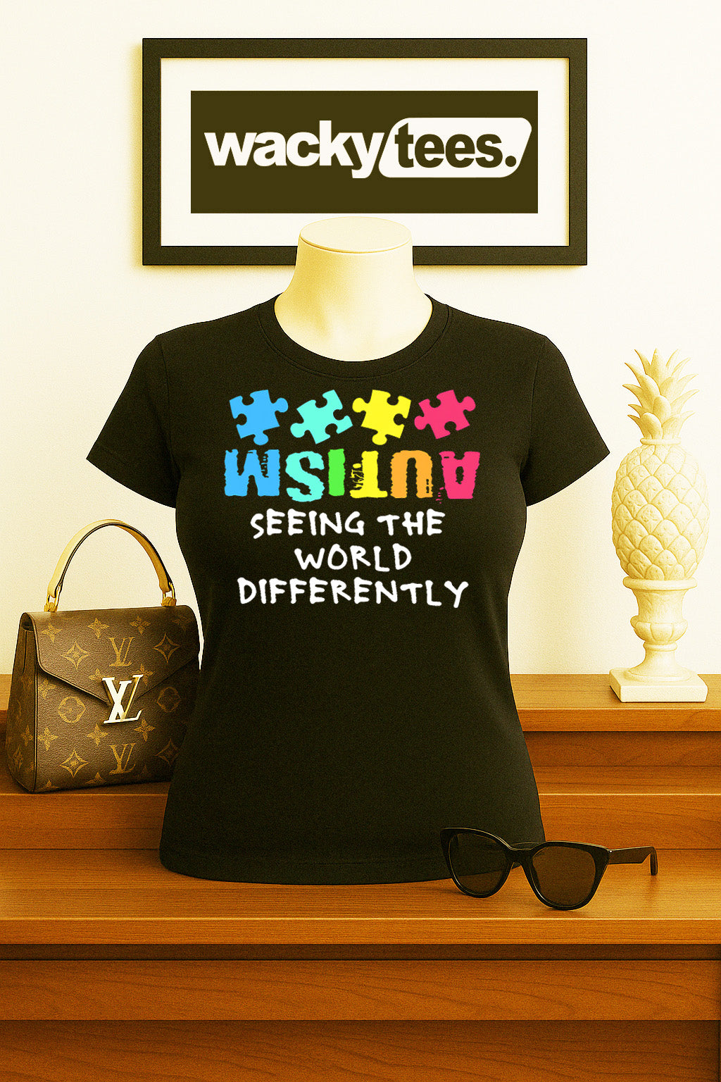 Seeing The World Differently Autism Awareness Graphic Tee Shirt