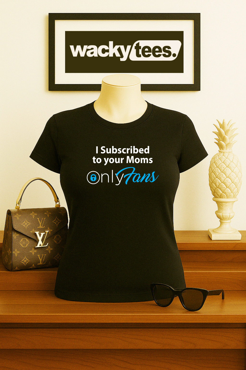 I Subscribed To Your Moms Onlyfans Funny Adult Humor Graphic Tee Shirt