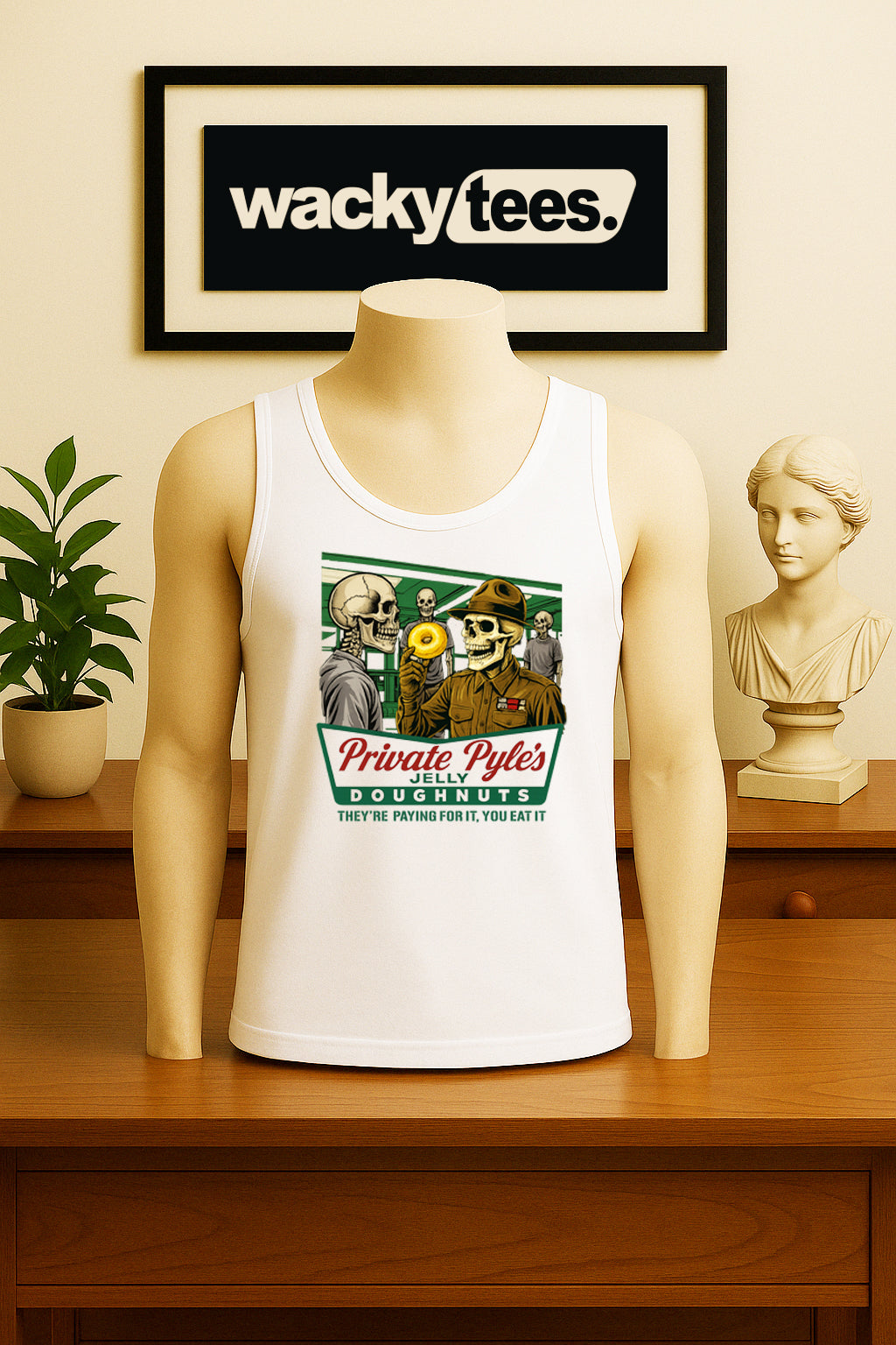 Private Gomer Pyles Jelly Doughnuts Full Metal Jacket  80s White Graphic Tee Shirt